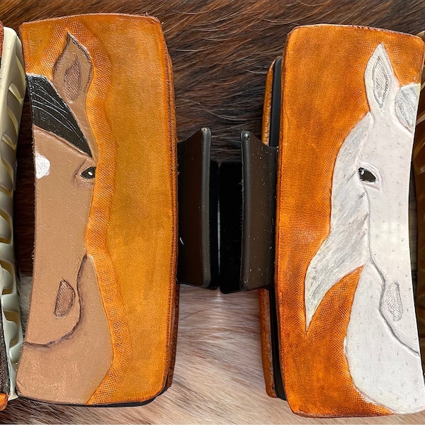 Western Tooled Claw Clip Etsy