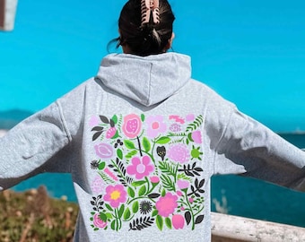 Floral Oversized Hoodie: Wildflower Cottagecore Sweatshirt