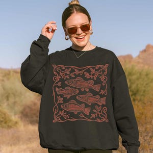 Sweatshirt sardines sardinesrui sardines ronde hals visser esthetiek blikken visshirt vintage vistrui unieke viscadeaus