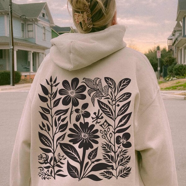 Pressed Flowers Hoodie: Cottagecore Naturecore Style