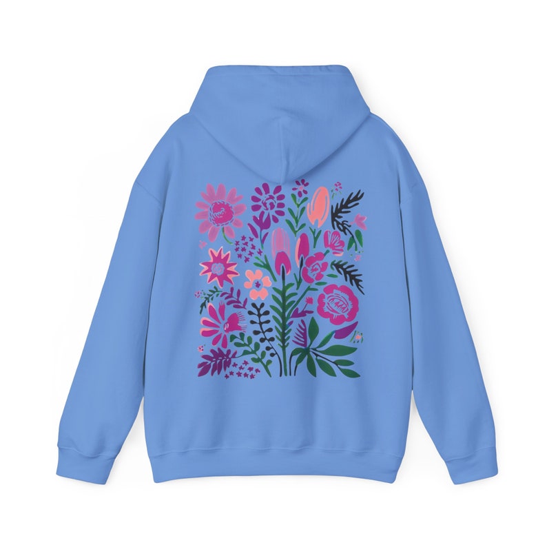 Sudadera con capucha floral bohemia: sudadera botánica estilo cottagecore Carolina Blue