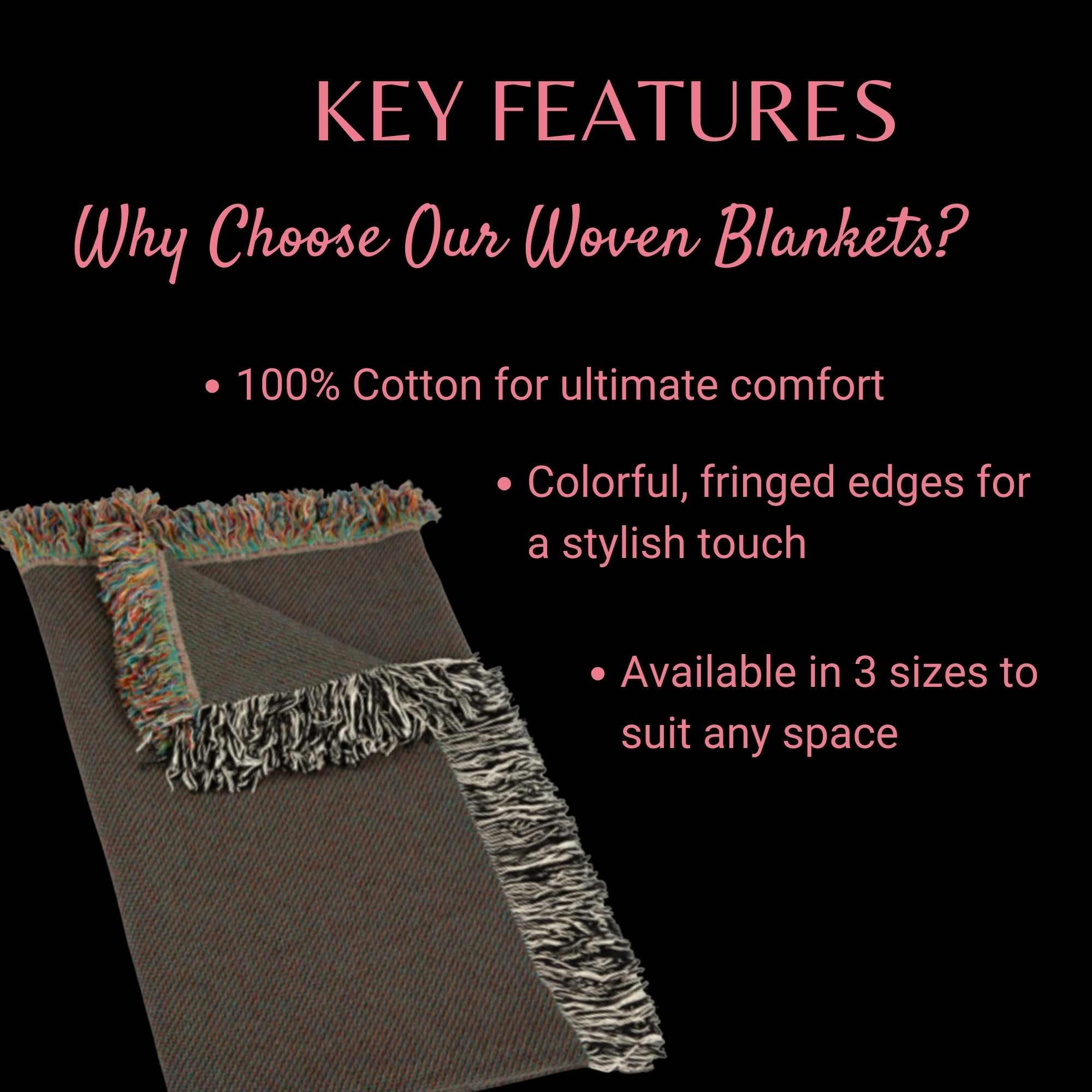 Mount Fuji Woven Blanket: Cherry Blossom Tapestry, 100% Cotton