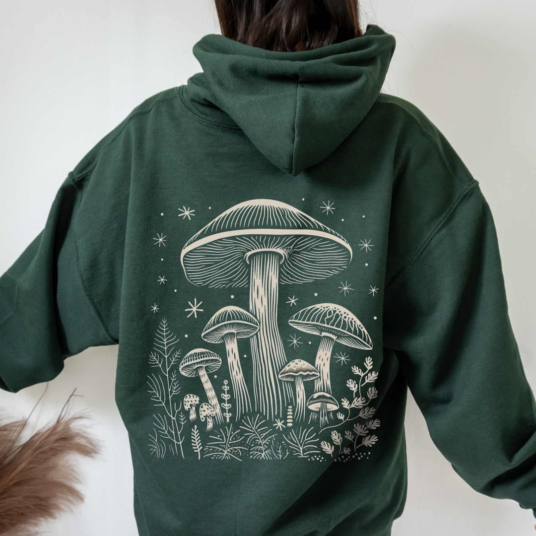 Buy Mushroom Hoodie: Cottagecore Forest Green Pullover Online in India 