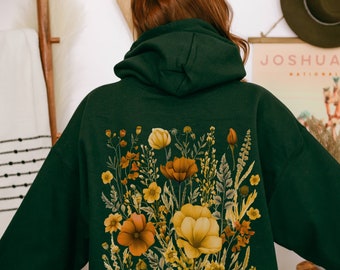 Pressed Flower Hoodie: Boho Cottagecore Style