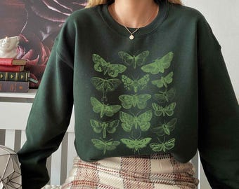 Moletom Moth: Suéter Celestial Moon & Forest Green