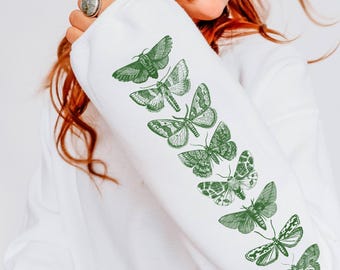 Earthy Moth Sweatshirt: Goblincore Fairy Grunge Fashion