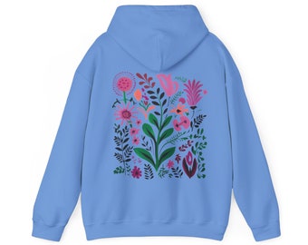 Pink Flower Hoodie Cute Hoodies Oversized Hoodie Fairycore Pink Flower Hoodie Cute Hoodies Oversized Hoodie Fairycore