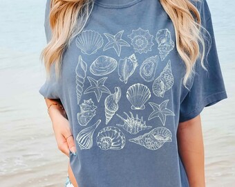 Seashells Comfort Colors T-Shirt: Beachy Coastal Style