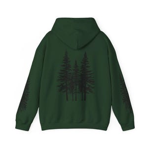 Nature Hoodie: Forest Tree Hooded Sweatshirt Forest Green