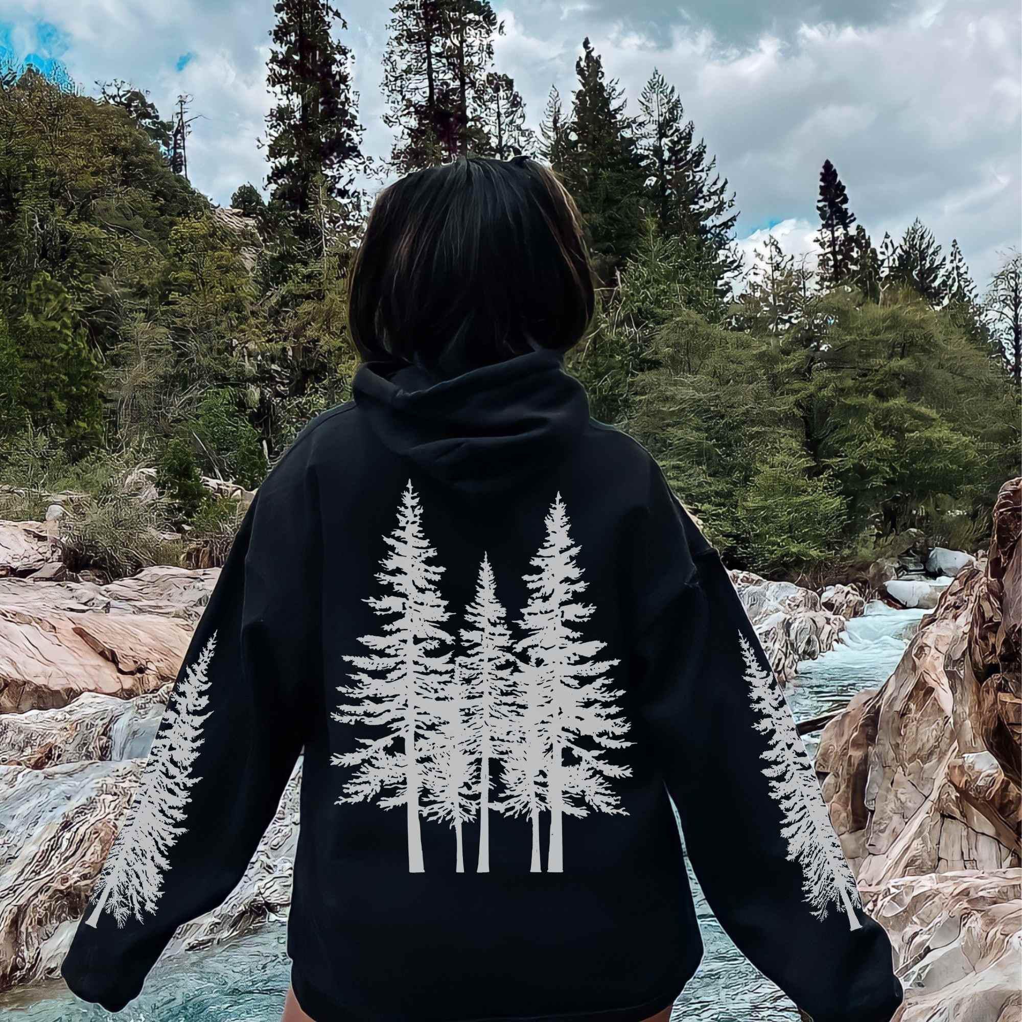 Pine Tree Graphic Hoodie: Forest Nature, Unisex Fit - Etsy