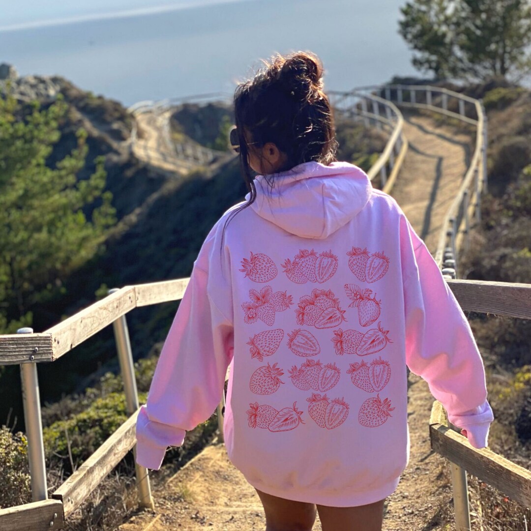 Strawberry Hoodie Strawberry Sweater Cottagecore Hoodie Strawberry ...