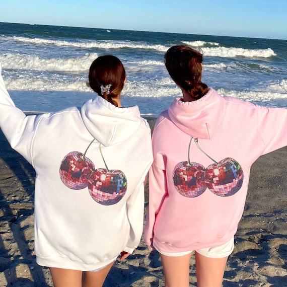 Cherry Hoodie Disco Ball Cherry Shirt Brown Hoodie Disco