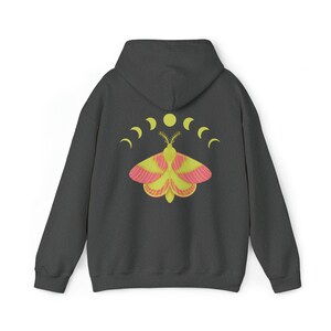 Rosy Maple Moth Hoodie: Pastel Goth Fairygrunge Fashion Dark Heather