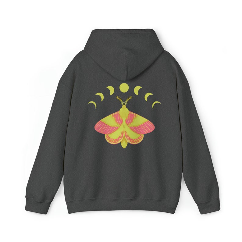 Rosy Maple Moth Hoodie: Pastel Goth Fairygrunge Fashion Dark Heather