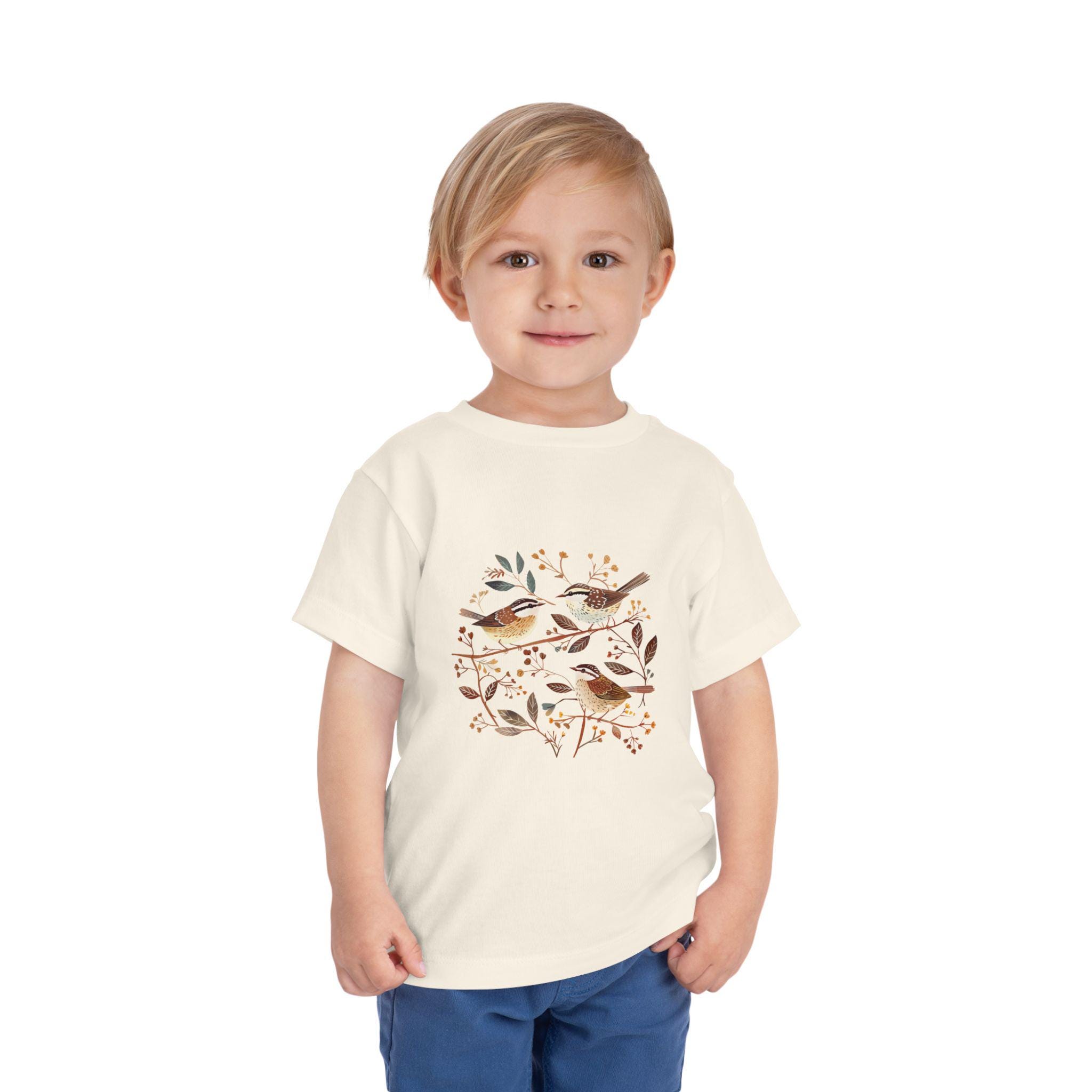 Girls Long-Sleeve T-Shirt – Cute Carolina Wren Bird Print, Soft