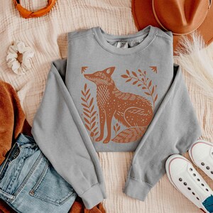 Fox Print Sweatshirt - Comfort Colors Crewneck