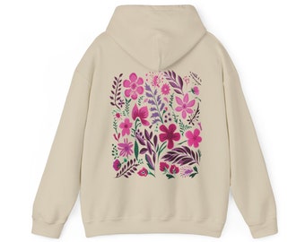 【GRAVER】23FW★ Pink Flower Smile Embroidery Hoodie Cherry Blossom Sakura Pixel Hoodie Sweater – Chaotic Crafts Co.