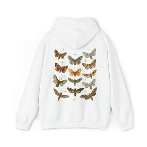 Bluza z kapturem Moth: Cottagecore Celestial White