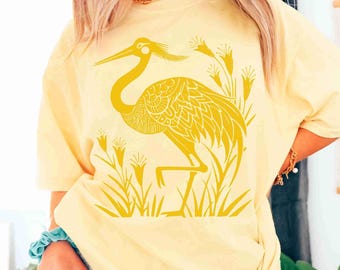 Sandhill Crane Shirt, Comfort Colors Bird Tee