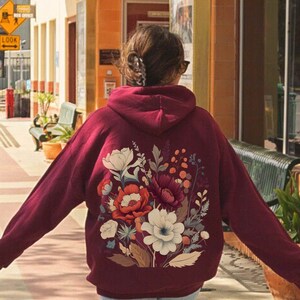 Floral Bouquet Hoodie: Flower Cottagecore Pullover - Etsy