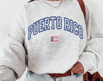Camiseta de Puerto Rico, Regalos de Puerto Rico, Camisetas más vendidas, Sudadera de Puerto Rico, Camiseta de cuello redondo con la bandera de Puerto Rico, Suéter de viaje de recuerdo