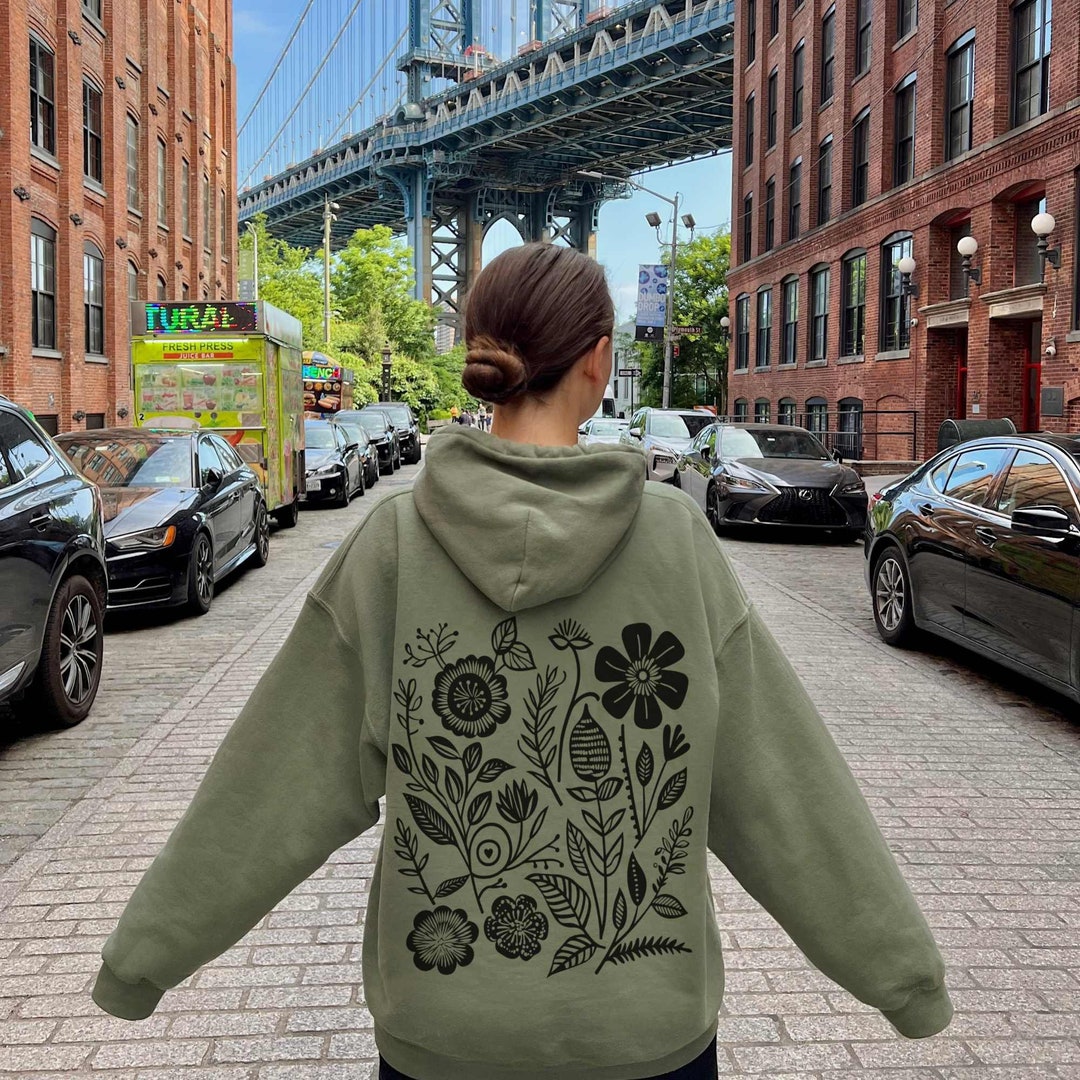 Oversized Floral Hoodie: Wildflower Print, Cottagecore Style - Etsy