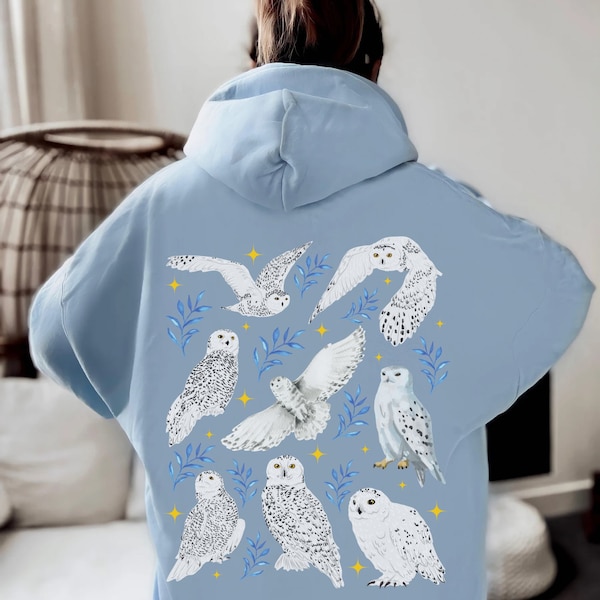 Snowy Owl Hoodie Barn Owl Womens Owl Shirt Bird Sweatshirt Cottagecore Hoodie Cottagecore Clothes Brown Hoodie Pastel Hoodie