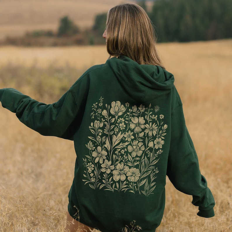 Brown Wildflower Hoodie: Forestcore Clothing - Etsy