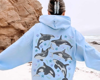 Orca Hoodie: Ocean Beach Style, Erdiges Wal-Sweatshirt