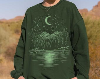 Moletom Celestial Woodland Forest: Granola Girl Outdoorsy Nature Crewneck