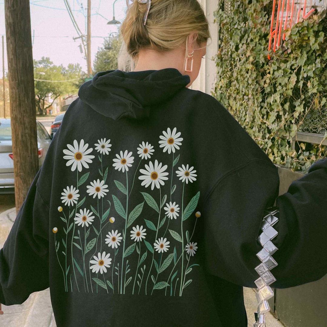 Daisy Hoodie: Cottagecore Wildflower Graphic Sweatshirt - Etsy
