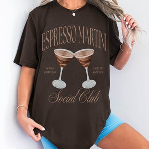 Espresso Martini Shirt Cocktail Club Shirt Retro Cocktail and Social Club Shirt Signature Drinks Drinking Shirt Brunch Shirt Girls Night