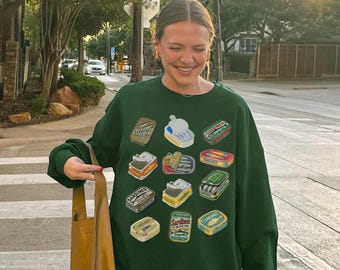 Sardine Can Collage Sweatshirt - Vintage Fisherman Crewneck