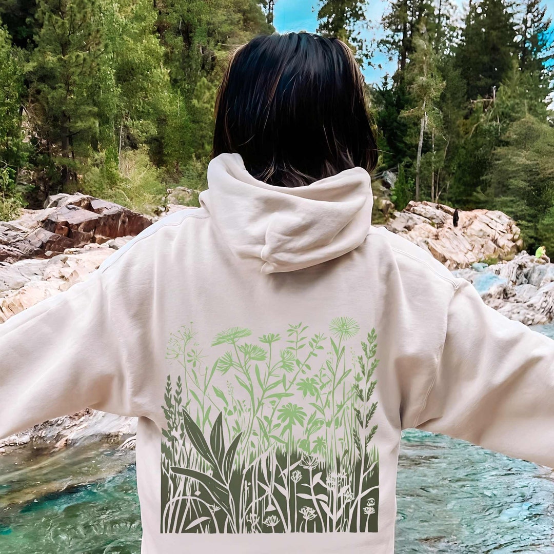 Wildflower Graphic Hoodie: Cottagecore Naturecore Sweatshirt - Etsy