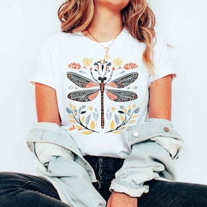 Insect Shirt Naturecore Shirt Bug Shirt Folk Art Shirt Linocut Shirt Granola Girl Antique Folk Art Block Print Shirt Horsefly Shirt
