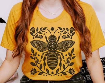 Bee Folk Art Shirt, Insect Bug Shirt, Entomology Gift