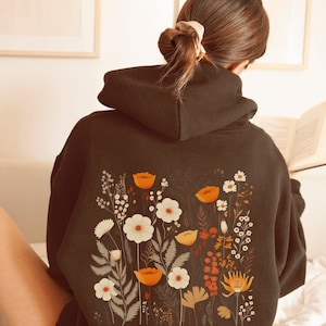 Pressed Flowers Granola Girl Cottagecore Hoodie Wildflower