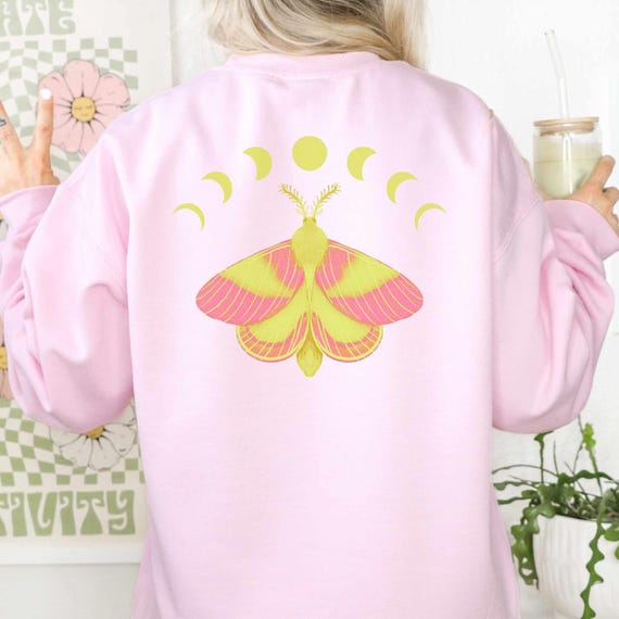 Rosy Maple Moth Sweatshirt: Pastel Goth Fairygrunge Fashion