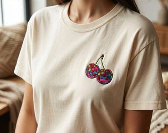 Embroidered Disco Cherries Comfort Colors Shirt