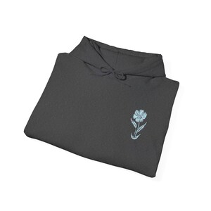 Blue Wildflower Hoodie: Women's Cottagecore Graphic Sweatshirt image 5