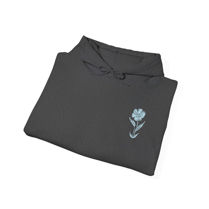 Blue Wildflower Hoodie: Women's Cottagecore Graphic Sweatshirt image 5