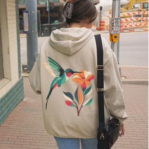 Hummingbird Hoodie Hummingbird Gifts Birder Shirt Bird Lover Gift Humming Bird Teal Hoodie Dark Green Hoodie Granola Girl Fairycore Hoody