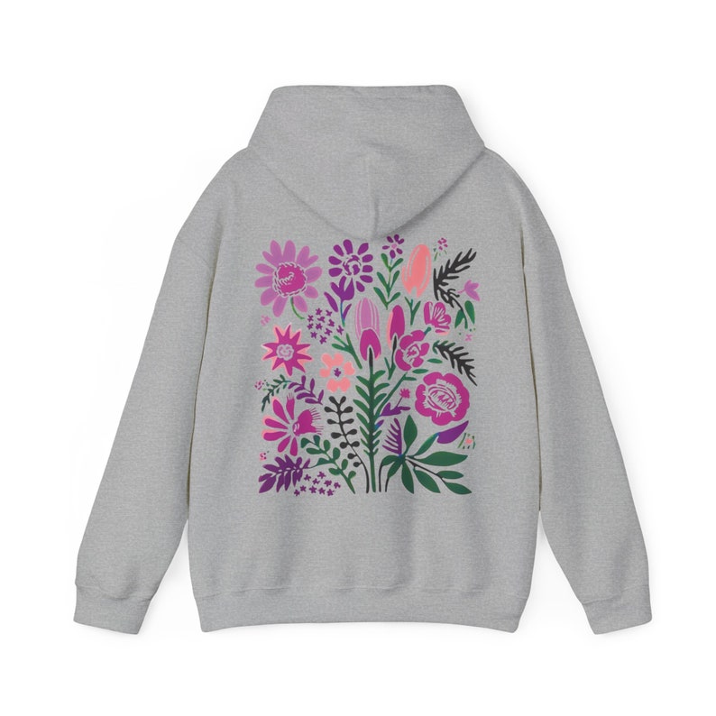 Sudadera con capucha floral bohemia: sudadera botánica estilo cottagecore Sport Grey