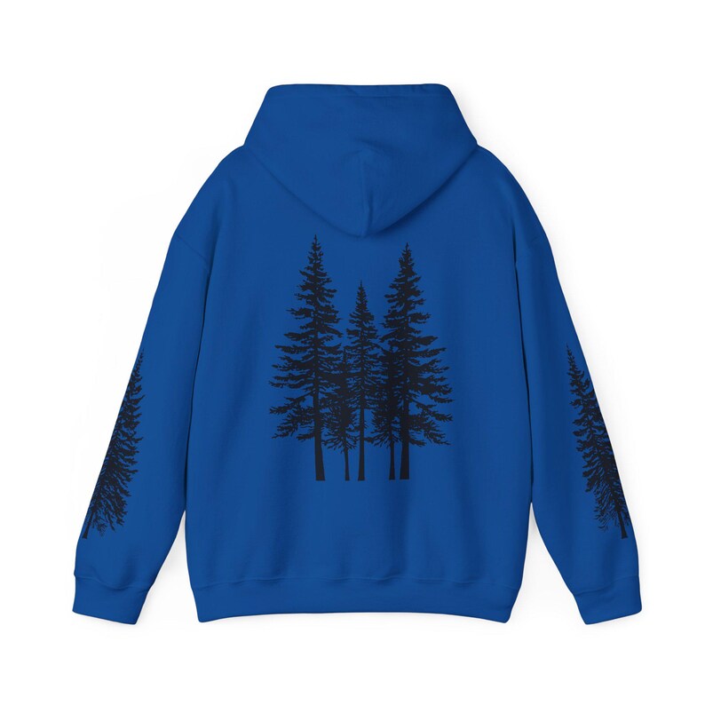 Nature Hoodie: Forest Tree Hooded Sweatshirt Royal