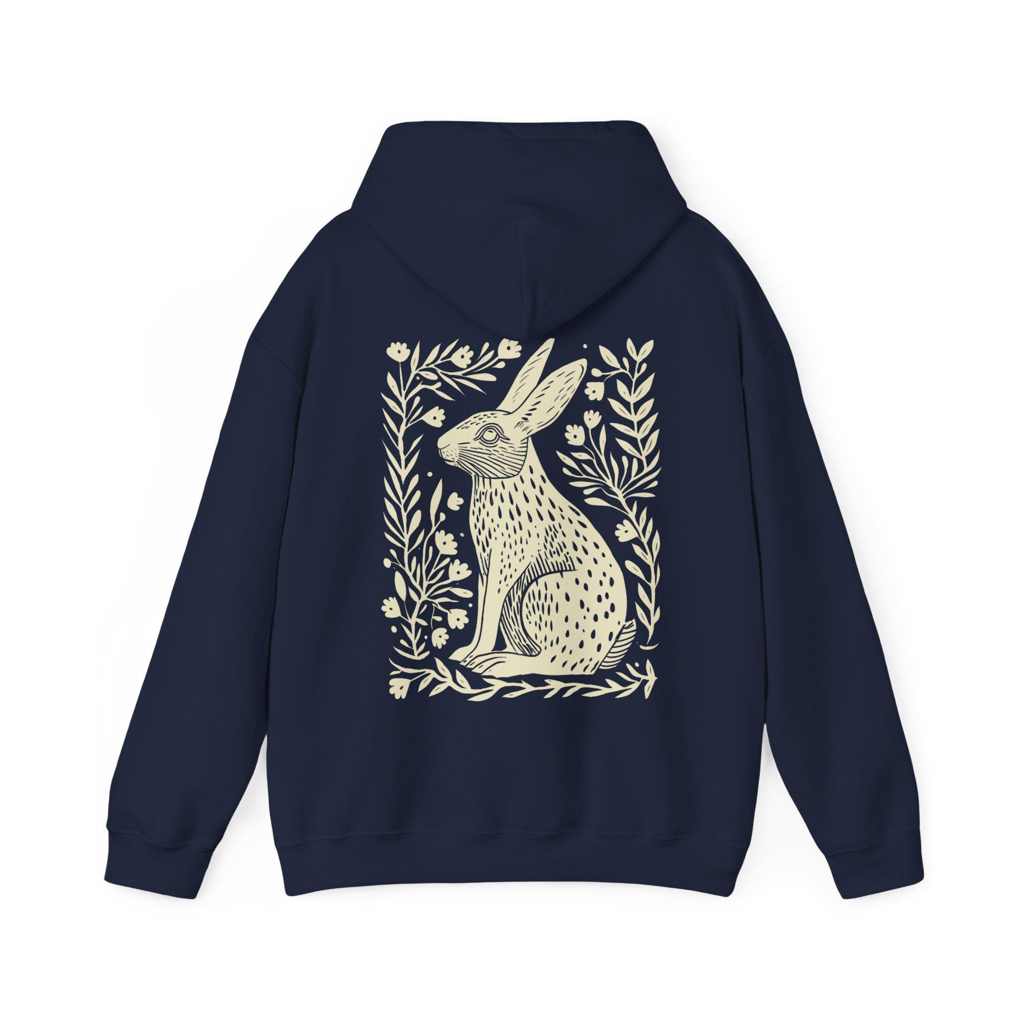 Bunny Hoodie Rabbit Hoodie Folk Art Hoodie Forestcore