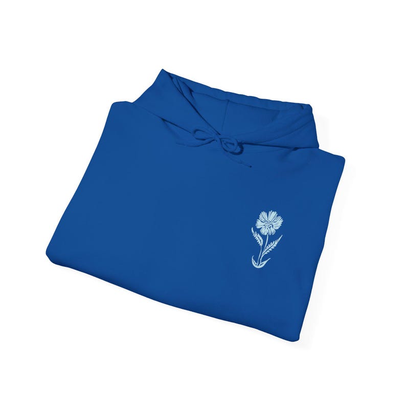 Blue Wildflower Hoodie: Women's Cottagecore Graphic Sweatshirt image 8