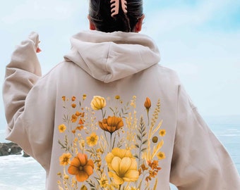 Pullover Beige Kuschel Pulli H&m Pressed Flower Hoodie Boho