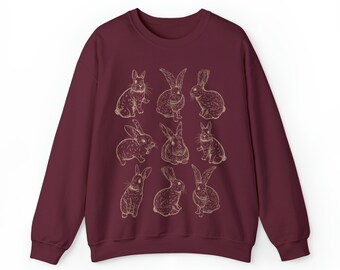 Rabbit Sweatshirt Rabbit Sweater Bunny Sweater Rabbit Lover