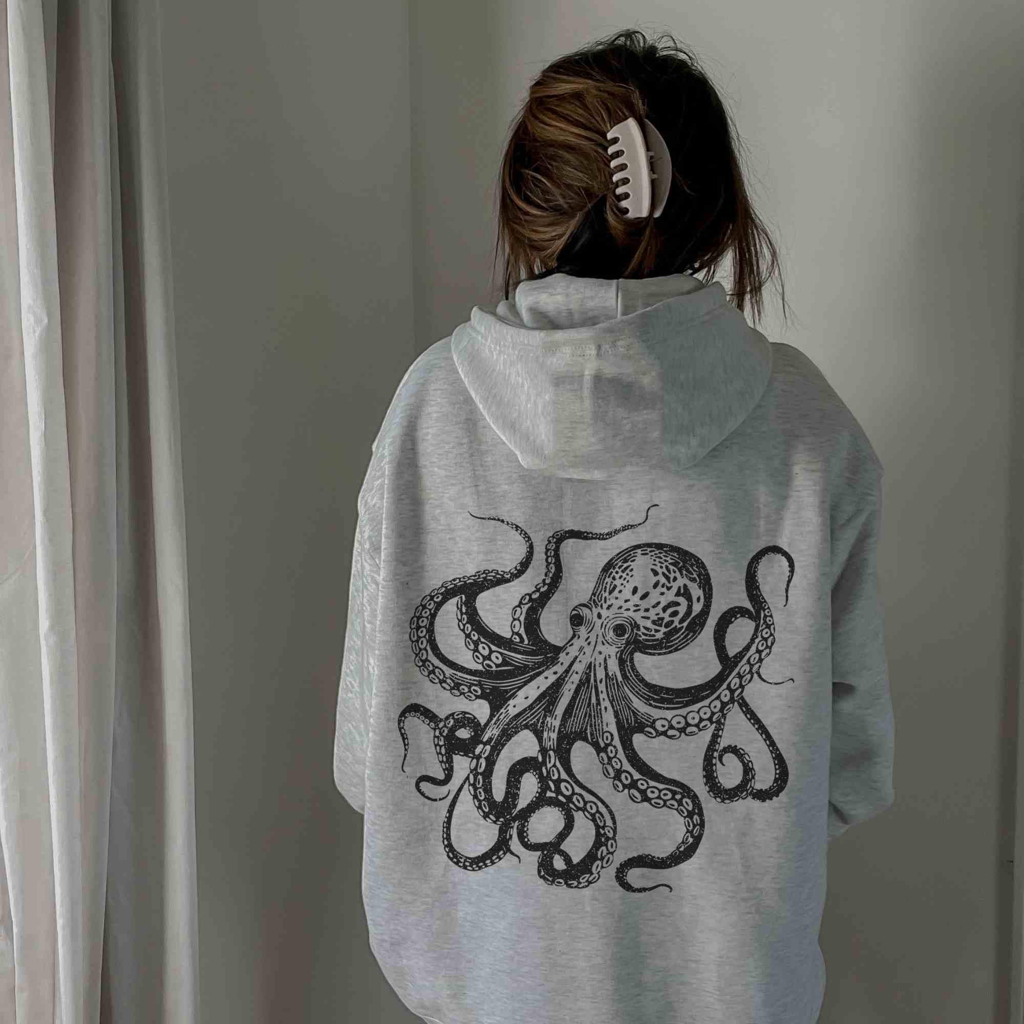 Mens Hoodies Octopus Spotted Hoodie Octopus Hoodie - Main Image