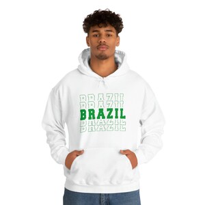 Brazil Hoodie, Brasil Moletom Com Capuz, Brazil Capuz, Brazil Travel Shirt, Gift for Brazilian, Brazil Gifts, Futbol Shirt, Brazil Pride image 3